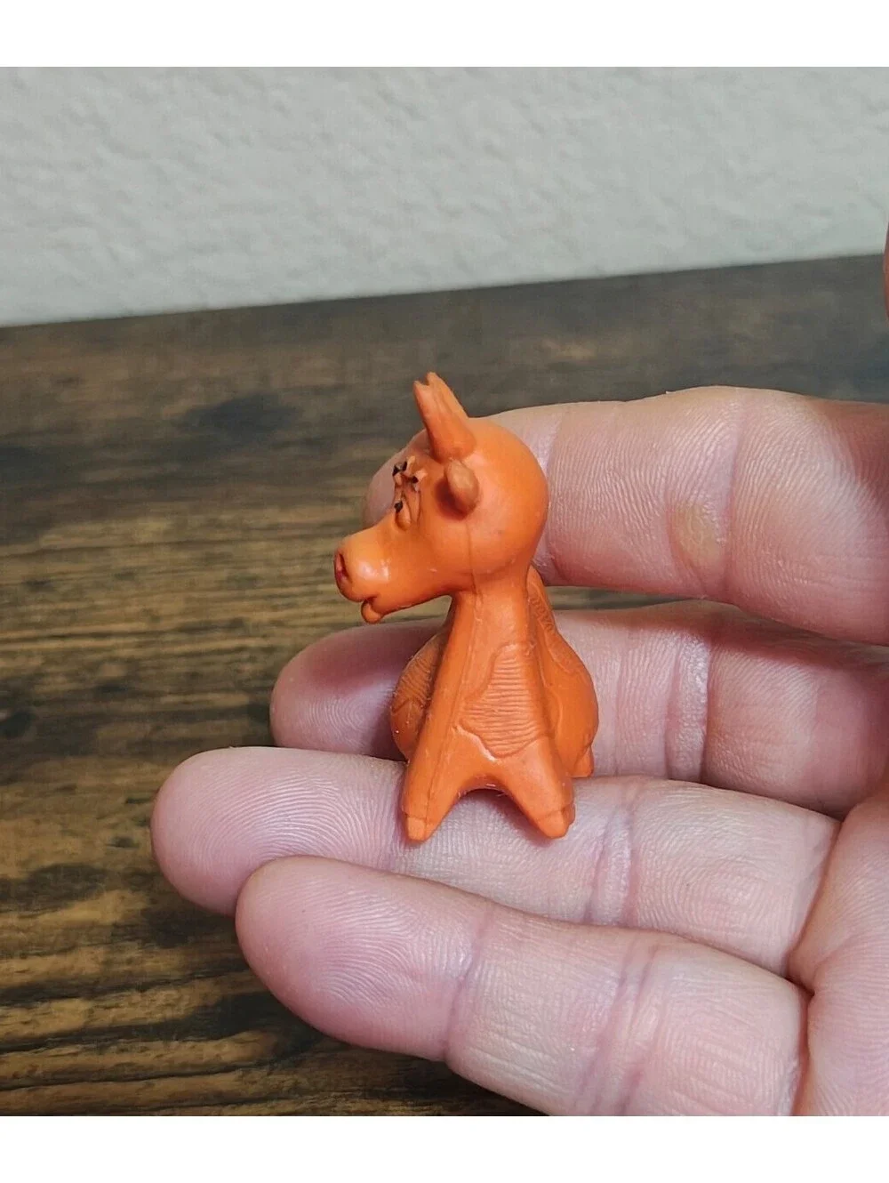 1960s Diener Industries Rubber Orange Cow Eraser Figurine